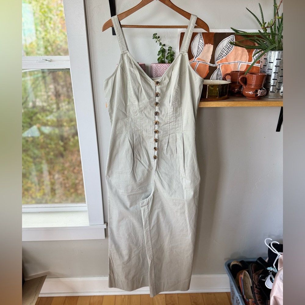 Universal Thread Sage Green Seamed Ankle Length Wide Leg Jumpsuit Size 12 NWT - Picture 2 of 13